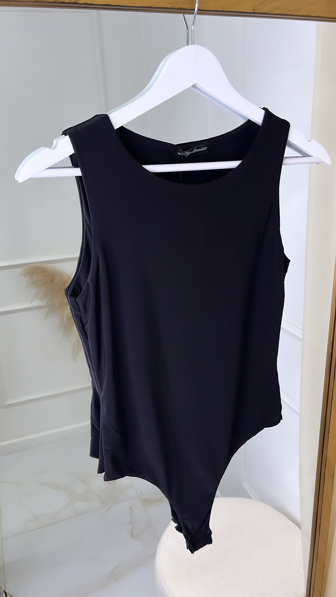 LOTTIE black racer neck slinky bodysuit