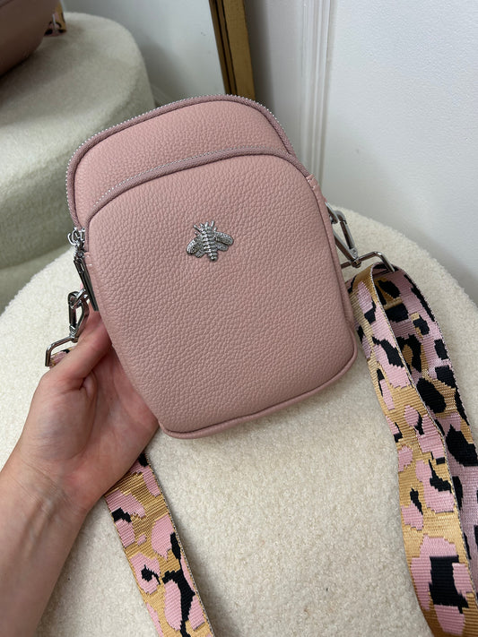 LEONA pink bee crossbody bag