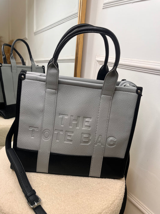 BELLA grey large tote bag