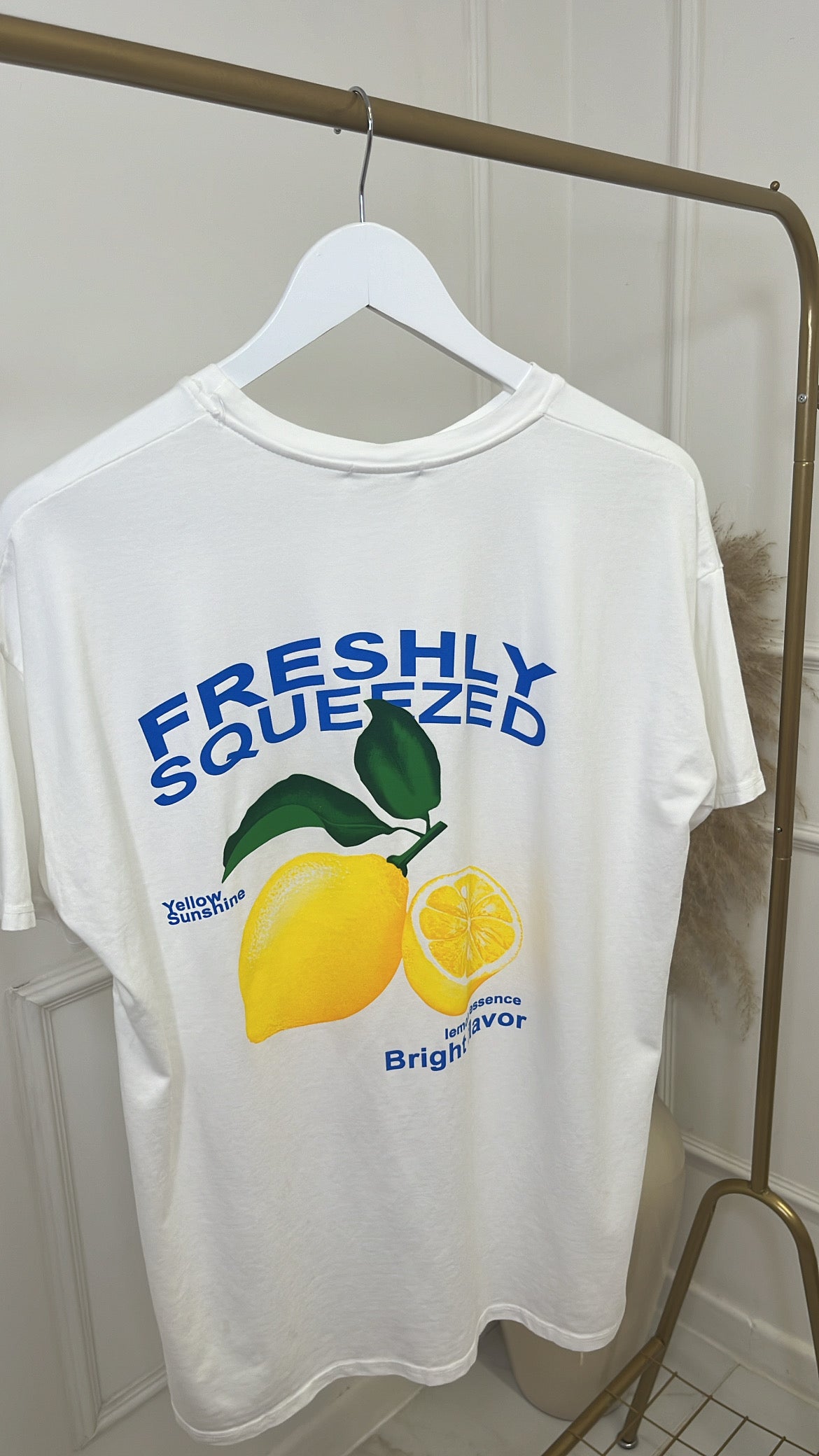 LYDIA white lemon slogan t-shirt