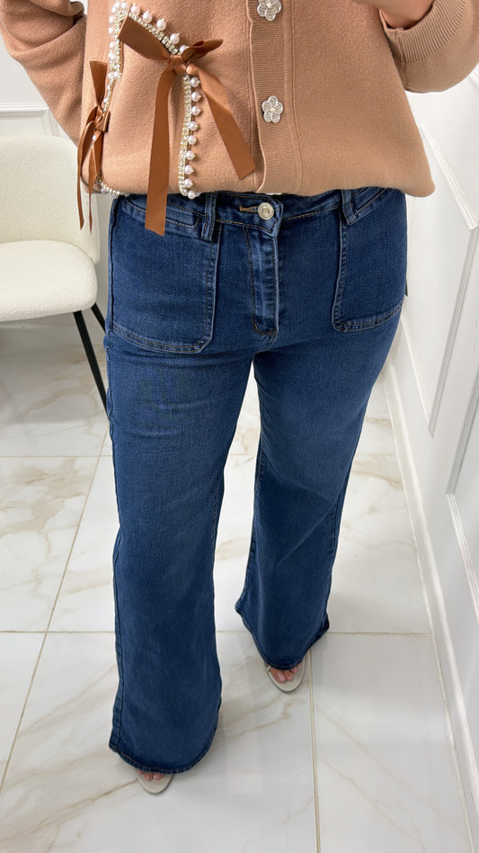 COURTNEY dark blue high waisted jeans