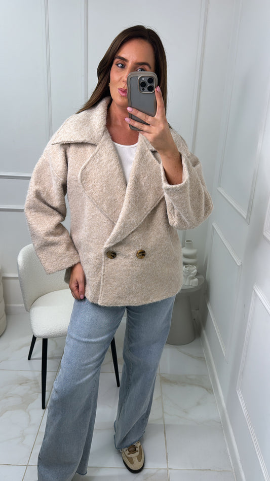 MERCY beige fluffy effect jacket