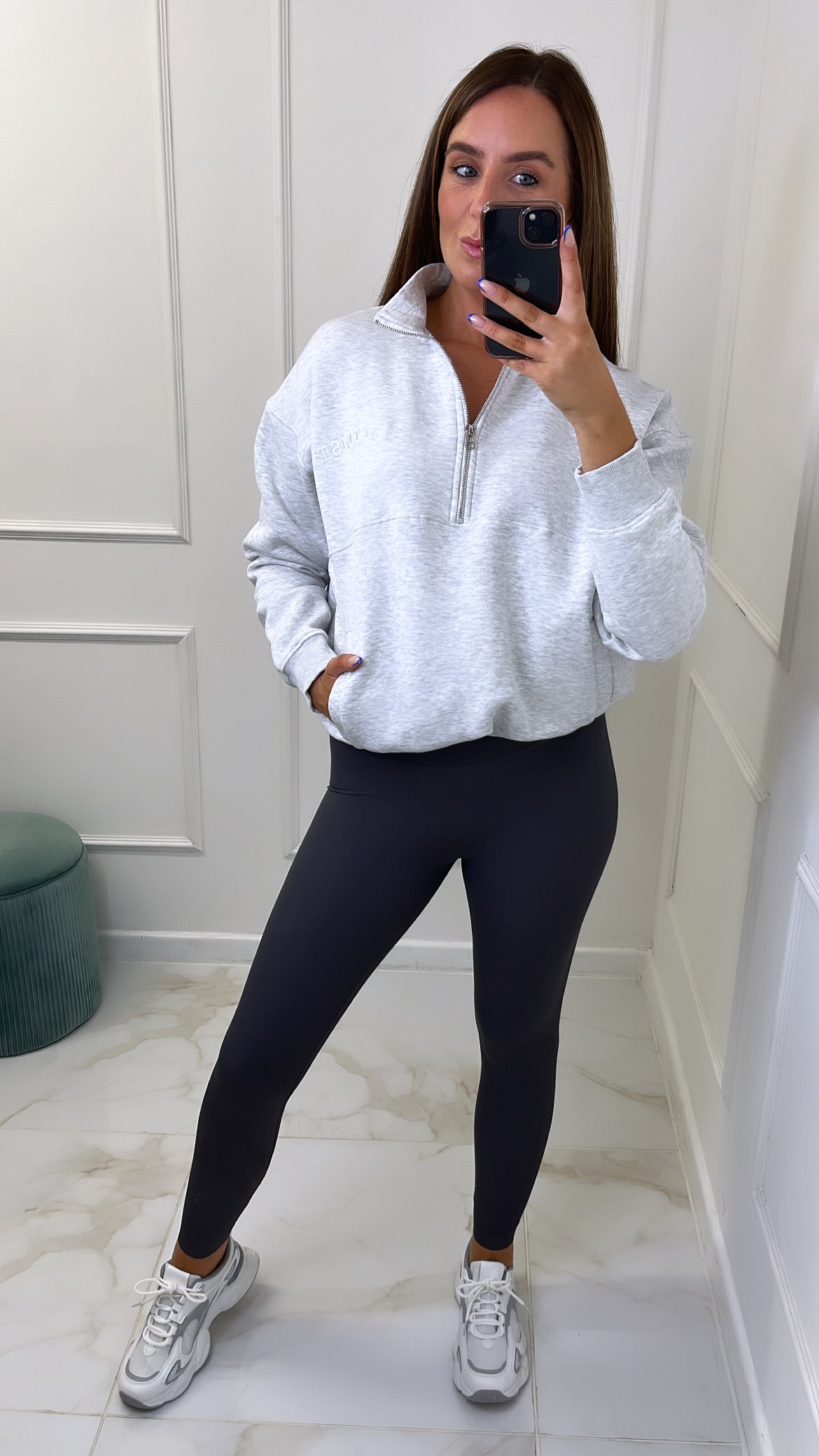 THEA grey high waisted gym leggings