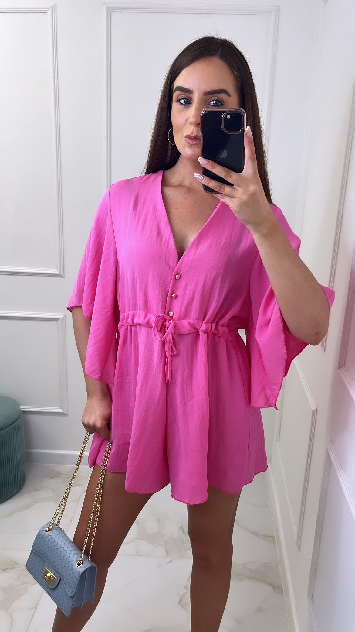 EMMY pink batwing floaty playsuit