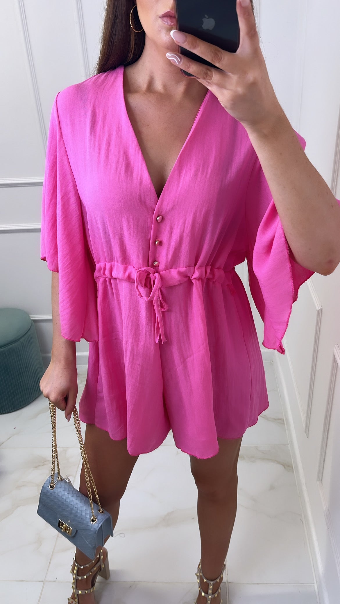 EMMY pink batwing floaty playsuit