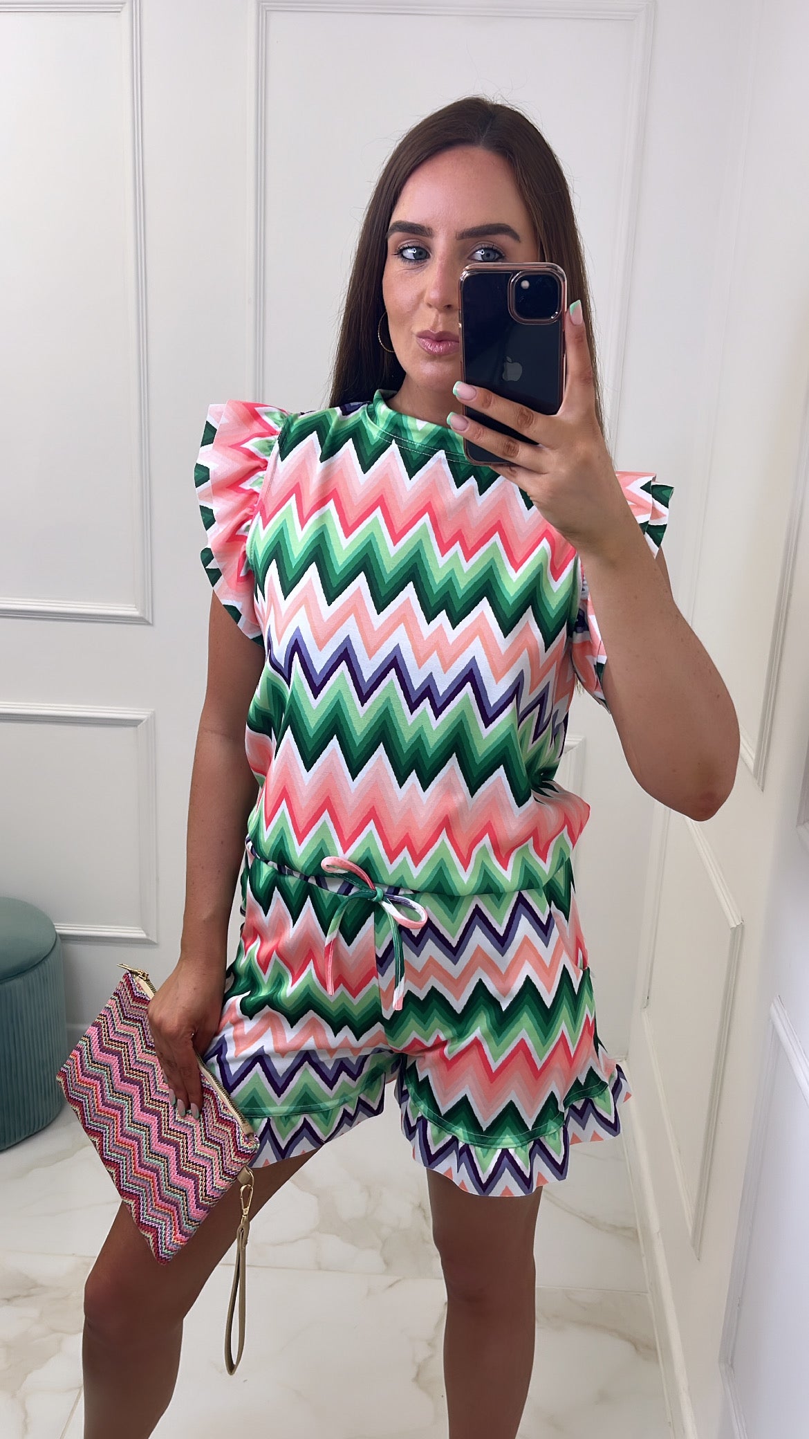 DARA lime zig zag shorts co-ord