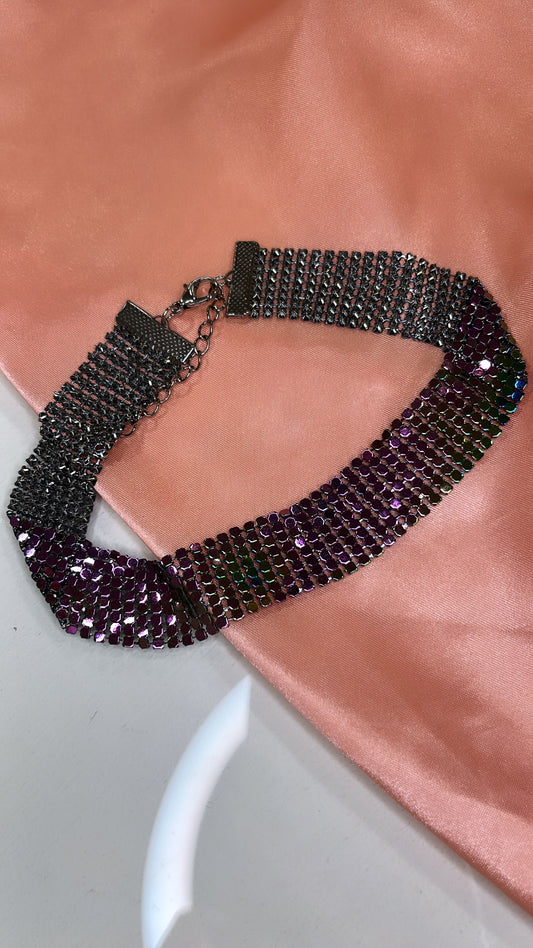 ISLA iridescent metallic choker