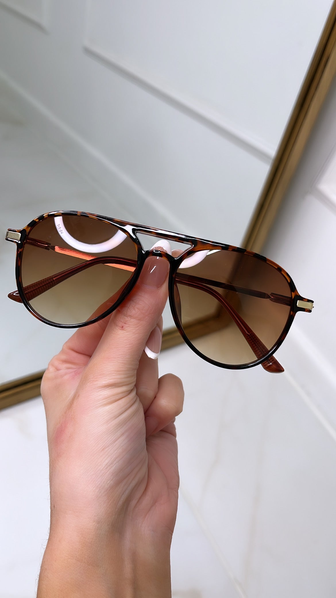 ELENA tortoiseshell aviator sunglasses