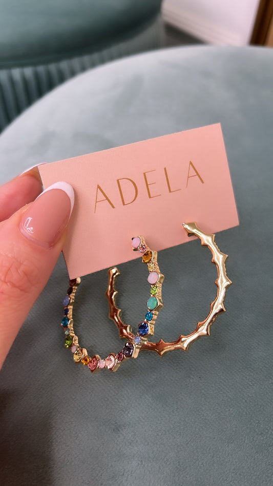 ISABELLA multi jewelled hoop earrings